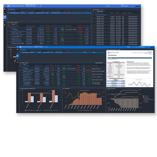 Vidrio Financial Alternative Investment Solution - Investor Portal Screens